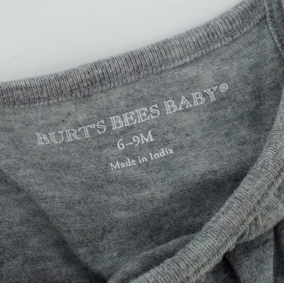 3 Burts Bees Trio Set One Piece Snaps Organic Cotton 6 to 9 Months Snaps - Picture 6 of 15